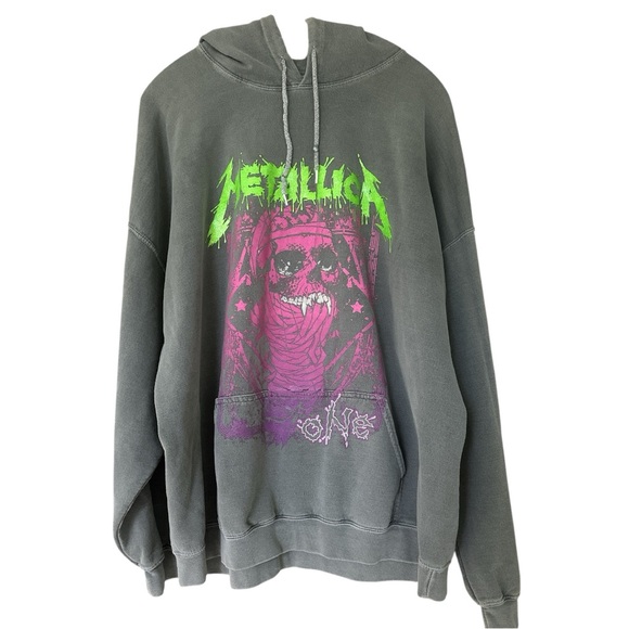Metallica Damaged Justice 88’-89’ Tour Graphic Band Hoodie Punk Sz S/M Oversized - Picture 1 of 9
